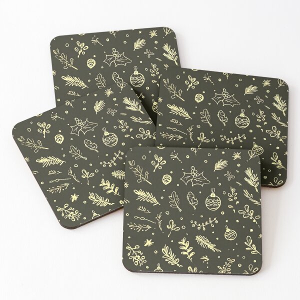 Item preview, Minimalist Golden Christmas Nature Pattern designed and sold by BareNature.