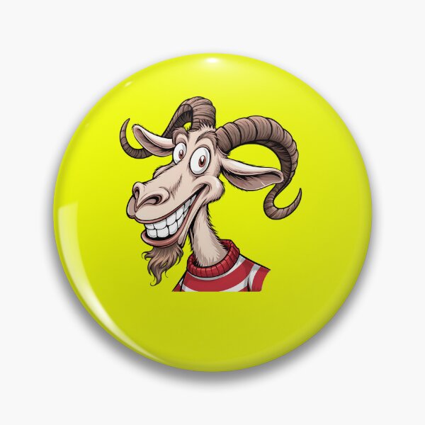 Item preview, Funny Cartoon Goat with Red Striped Sweater - Vector Illustration designed and sold by UrbanPopDesigns.