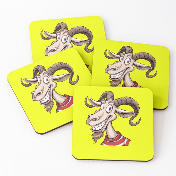 Item preview, Funny Cartoon Goat with Red Striped Sweater - Vector Illustration designed and sold by UrbanPopDesigns.