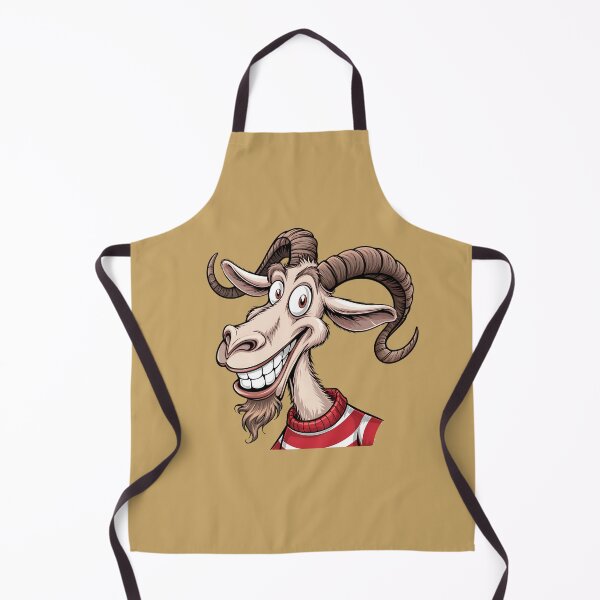 Item preview, Funny Cartoon Goat with Red Striped Sweater - Vector Illustration designed and sold by UrbanPopDesigns.