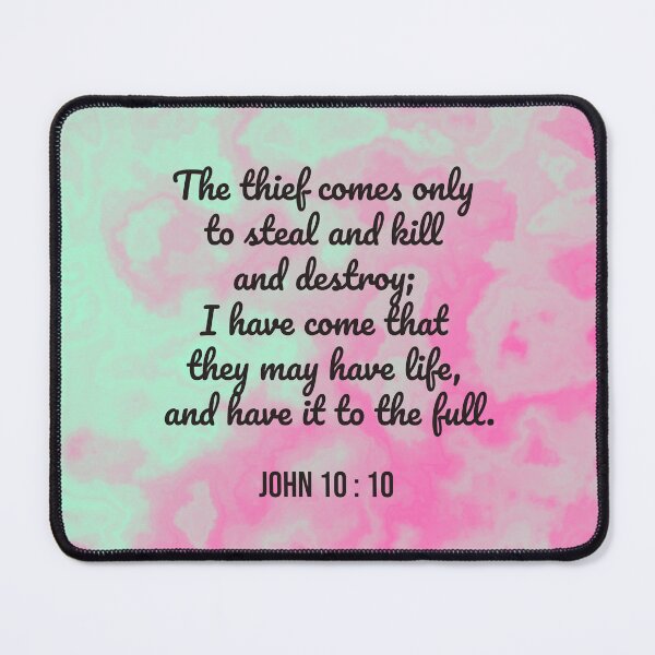 Item preview, John 10 : 10 - Thief comes - Bible passage designed and sold by JF Designs.