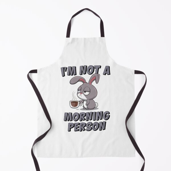 Item preview, Glum Morning Rabbit with Coffee - "I'm Not a Morning Person" designed and sold by UrbanPopDesigns.