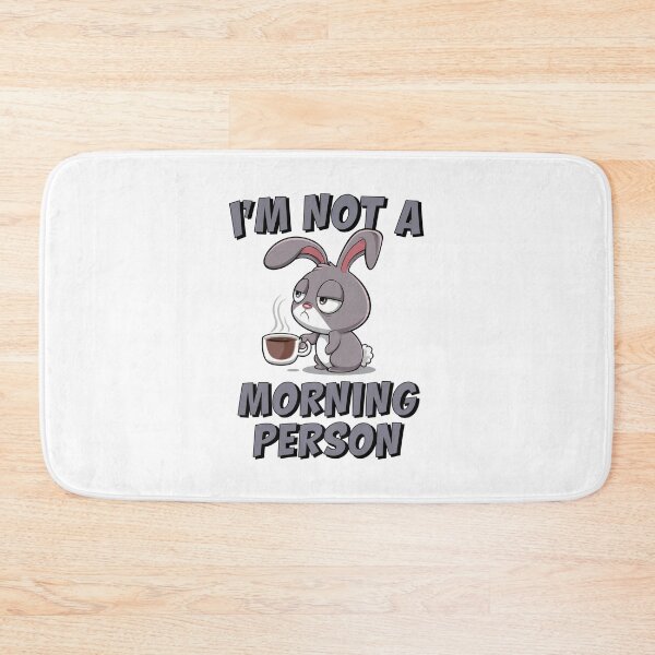 Item preview, Glum Morning Rabbit with Coffee - "I'm Not a Morning Person" designed and sold by UrbanPopDesigns.