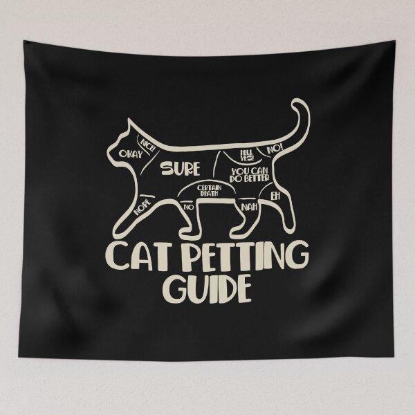 Item preview, cat petting guide designed and sold by PAINTMONKEYS.