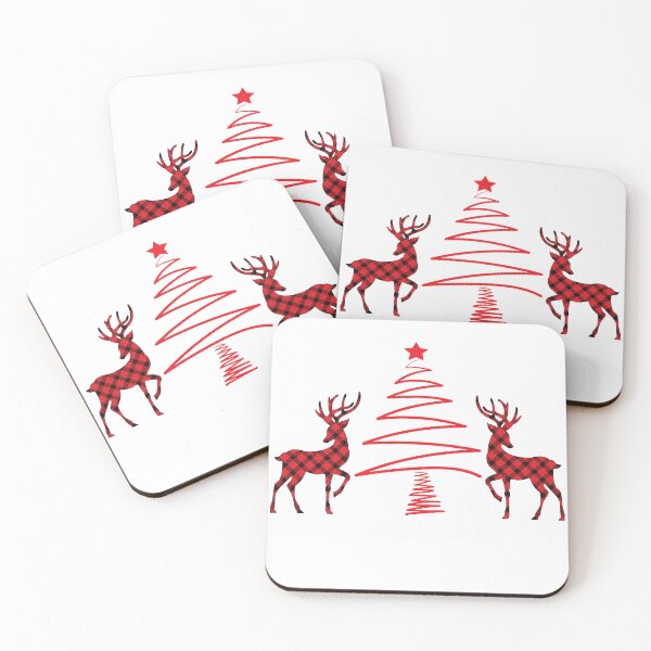 Item preview, Rustic Charm: Plaid Reindeer and Zigzag Christmas Tree designed and sold by TeetasticBtque.