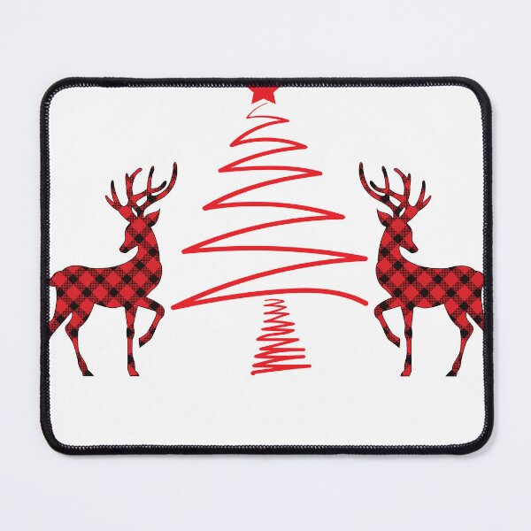 Item preview, Rustic Charm: Plaid Reindeer and Zigzag Christmas Tree designed and sold by TeetasticBtque.