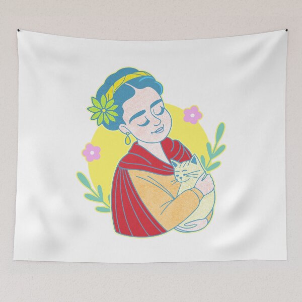 Item preview, Frida Kahlo’s Tender Moment: Embracing a Feline Friend 2 designed and sold by Arte Cartoon From TagTeam Group.