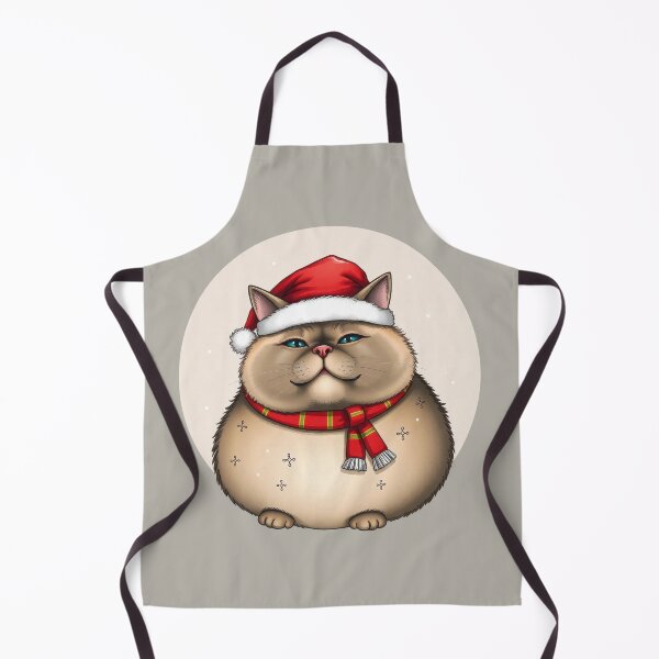 Item preview, fat cat wearing christmas santa hat designed and sold by nuel-art.