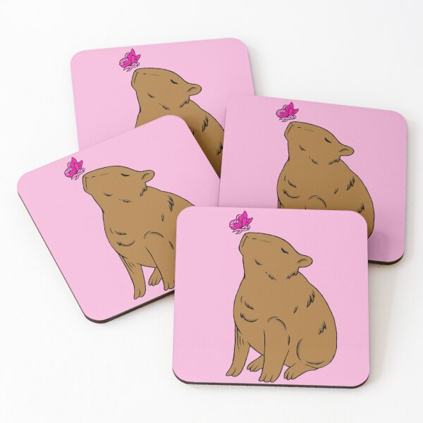 Item preview, Capybara Awareness Ribbon Butterfly (Pink) designed and sold by CaitlynConnor.
