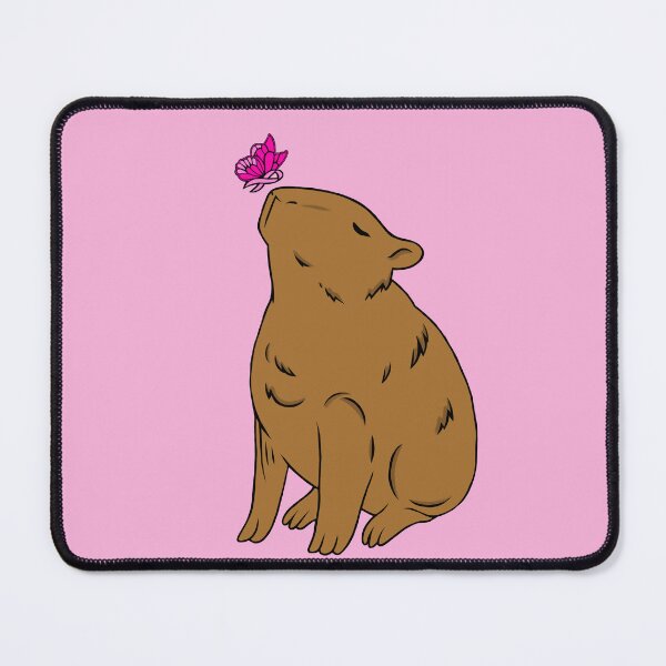Item preview, Capybara Awareness Ribbon Butterfly (Pink) designed and sold by Chronic Illness Awareness Shop.