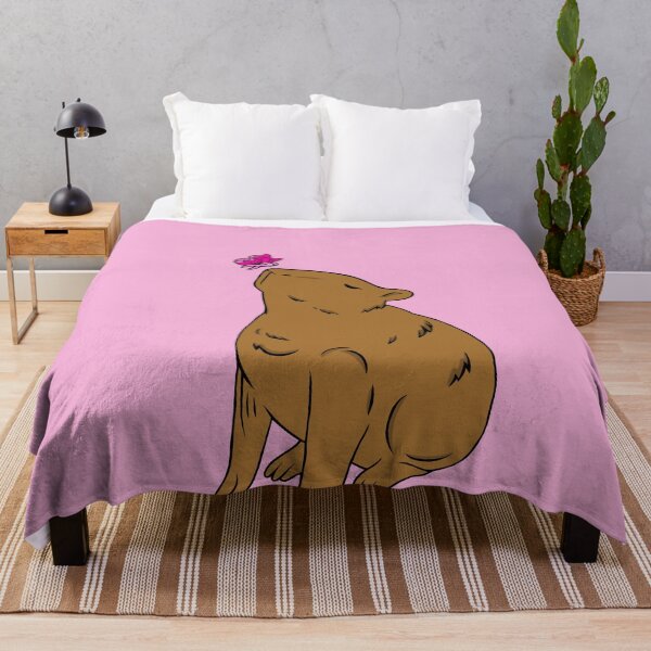 Item preview, Capybara Awareness Ribbon Butterfly (Pink) designed and sold by Chronic Illness Awareness Shop.