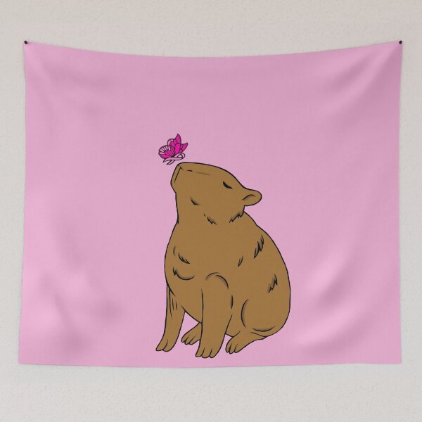 Item preview, Capybara Awareness Ribbon Butterfly (Pink) designed and sold by CaitlynConnor.