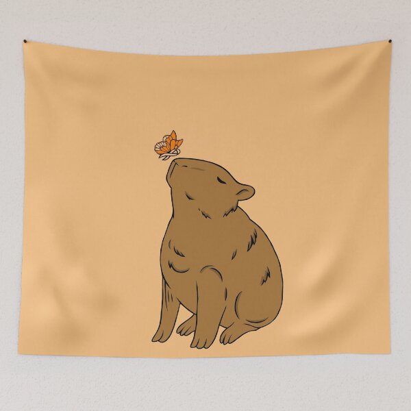 Item preview, Capybara Awareness Ribbon Butterfly (Orange) designed and sold by CaitlynConnor.