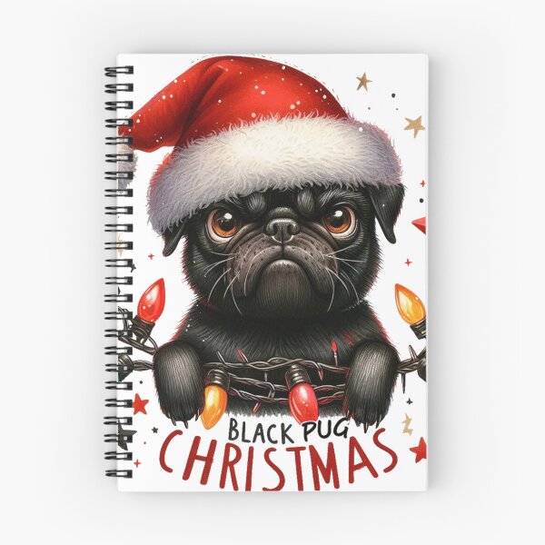 Item preview, Christmas Holiday Fawn And Black Pug designed and sold by yunamaliskova.