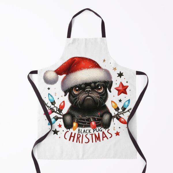 Item preview, Christmas Holiday Fawn And Black Pug designed and sold by yunamaliskova.