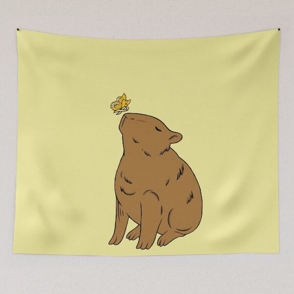 Item preview, Capybara Awareness Ribbon Butterfly (yellow) designed and sold by CaitlynConnor.