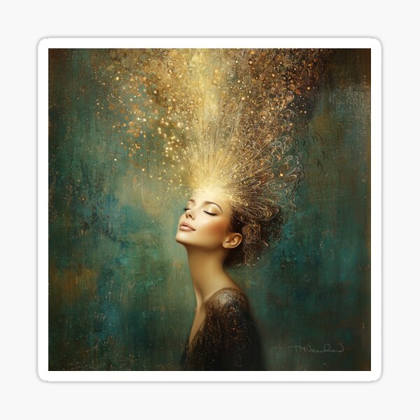 Radiance of the Soul - Golden Light Fantasy Art Sticker