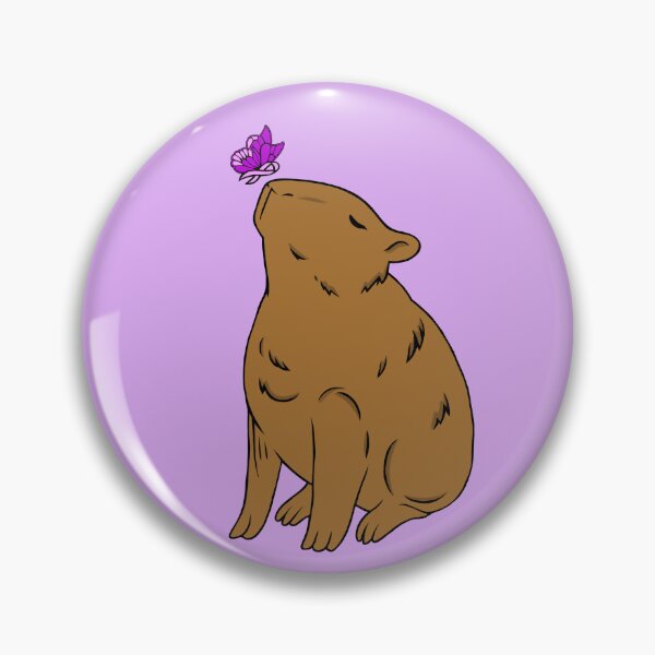 Item preview, Capybara Awareness Ribbon Butterfly (purple) designed and sold by CaitlynConnor.