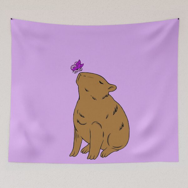 Item preview, Capybara Awareness Ribbon Butterfly (purple) designed and sold by CaitlynConnor.