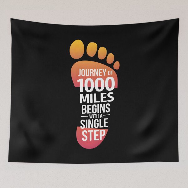 Item preview, Journey of 1000 Miles - Motivational quote designed and sold by VaskarPaul.