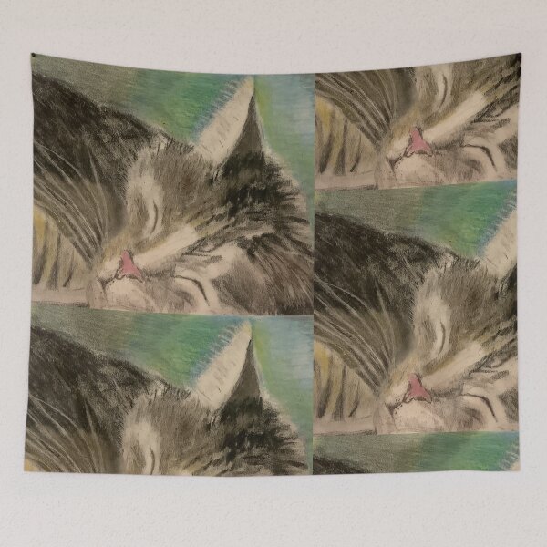 Item preview, Sleeping tabby cat  designed and sold by Jacinta hunt.