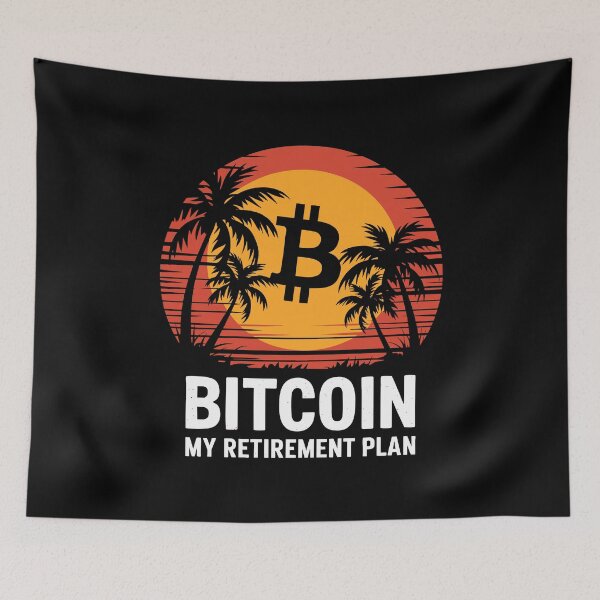 Item preview, Bitcoin Retirement Plan Tropical Beach Crypto Humor designed and sold by w1ckerman.