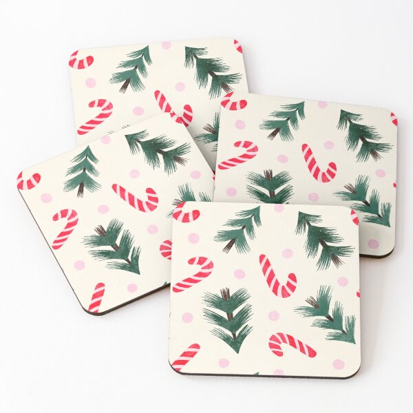 Item preview, Bastones de caramelo y árboles de Navidad rojos de estilo vintage designed and sold by Guided by Light Art.