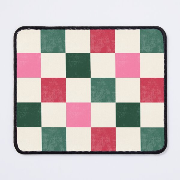 Item preview, Vintage Christmas Colors pink red and green checkered designed and sold by Guided by Light Art.