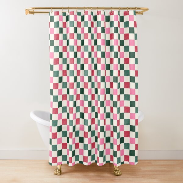 Item preview, Vintage Christmas Colors pink red and green checkered designed and sold by Guided by Light Art.