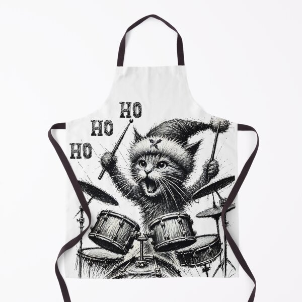 Item preview, Cat Playing drums Christmas designed and sold by ArtFeverShop.