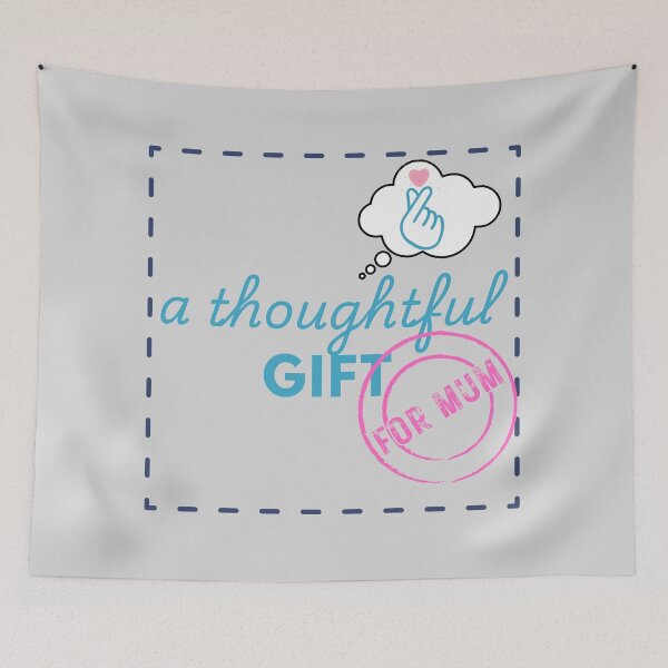 Item preview, A Thoughtful Gift For Mum Stamp Simple Heart Love Thought Bubble Blue and Pink designed and sold by Aurora-ly.