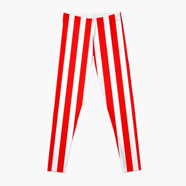 Red Vertically-Striped Leggings