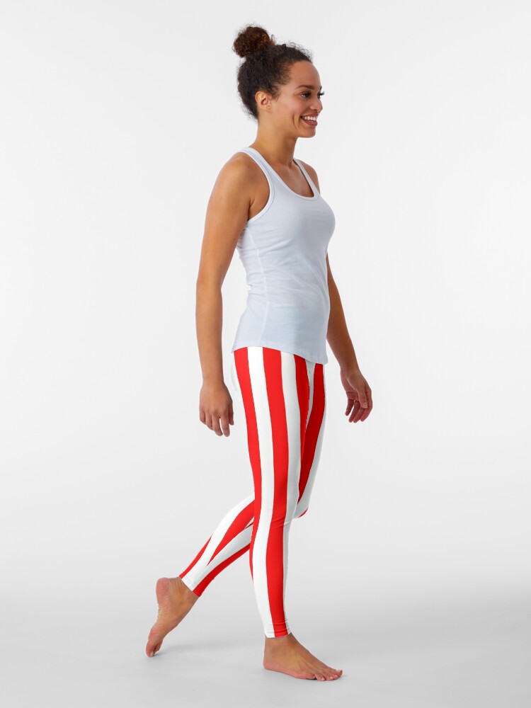 Red White and Black-Striped Leggings for Sale by PharrisArt