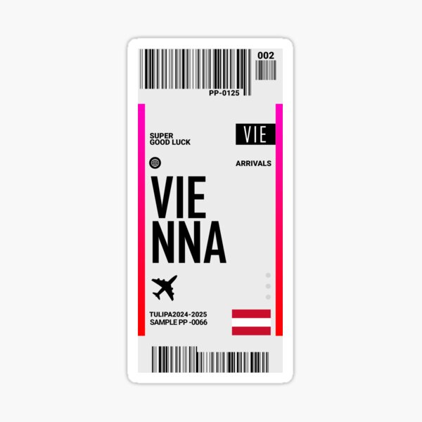 Item preview, Vienna Boarding Pass Austria Travel Ticket designed and sold by TulipaGraphics.