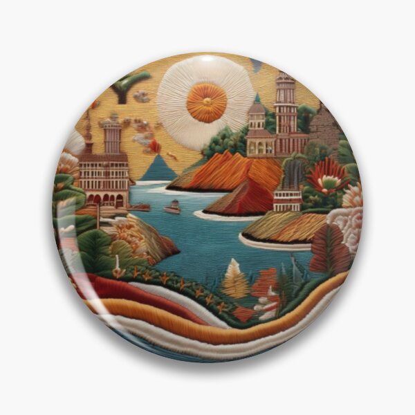 Item preview, Intricate Embroidered-Style Scenic Landscape designed and sold by RaiyaTees.