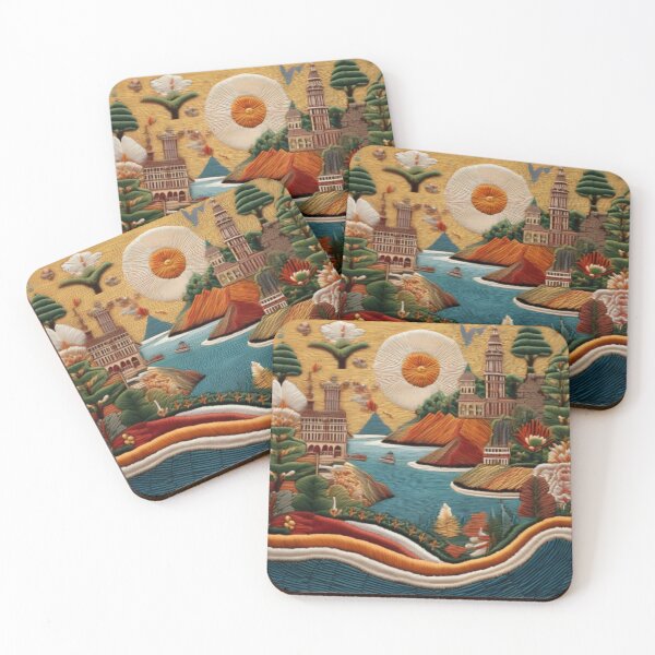 Item preview, Intricate Embroidered-Style Scenic Landscape designed and sold by RaiyaTees.