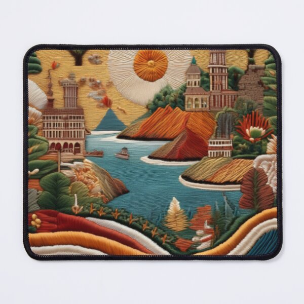 Item preview, Intricate Embroidered-Style Scenic Landscape designed and sold by RaiyaTees.