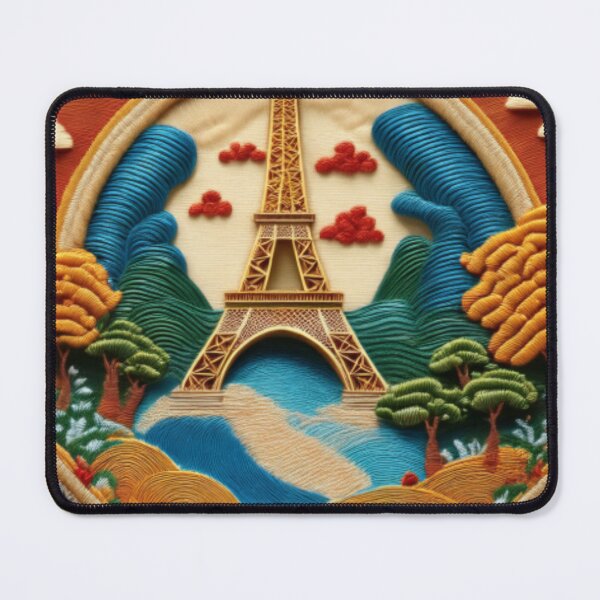 Item preview, Intricate Embroidered-Style Eiffel Tower Landscape designed and sold by RaiyaTees.