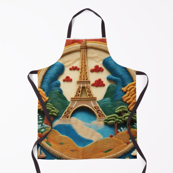 Item preview, Intricate Embroidered-Style Eiffel Tower Landscape designed and sold by RaiyaTees.