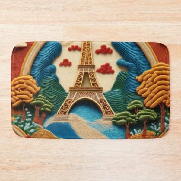 Item preview, Intricate Embroidered-Style Eiffel Tower Landscape designed and sold by RaiyaTees.