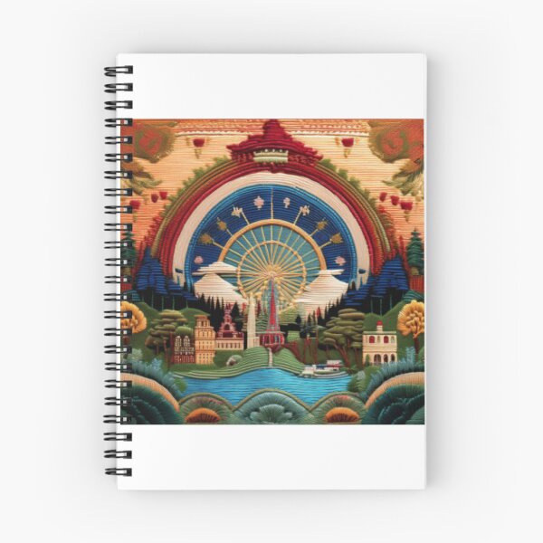 Item preview, Intricate Embroidered-Style Ferris Wheel Landscape designed and sold by RaiyaTees.