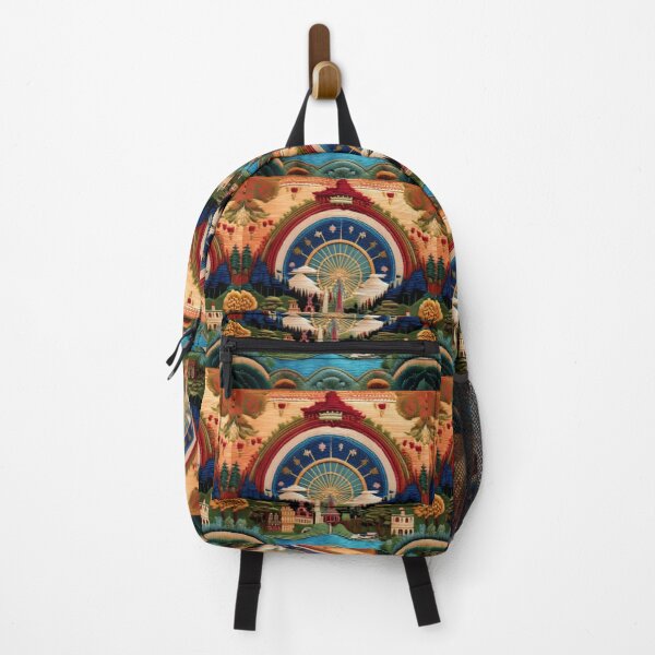 Item preview, Intricate Embroidered-Style Ferris Wheel Landscape designed and sold by RaiyaTees.