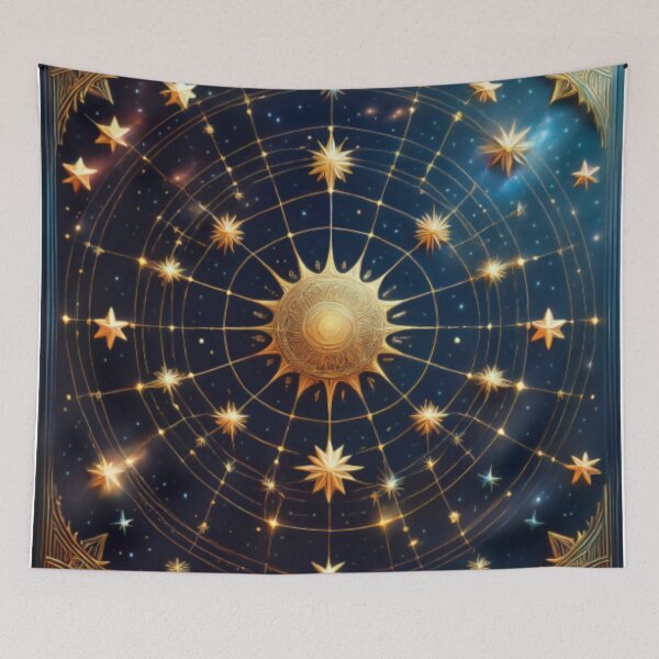 Item preview, Celestial Design with Radiant Sun and Golden Stars designed and sold by RaiyaTees.