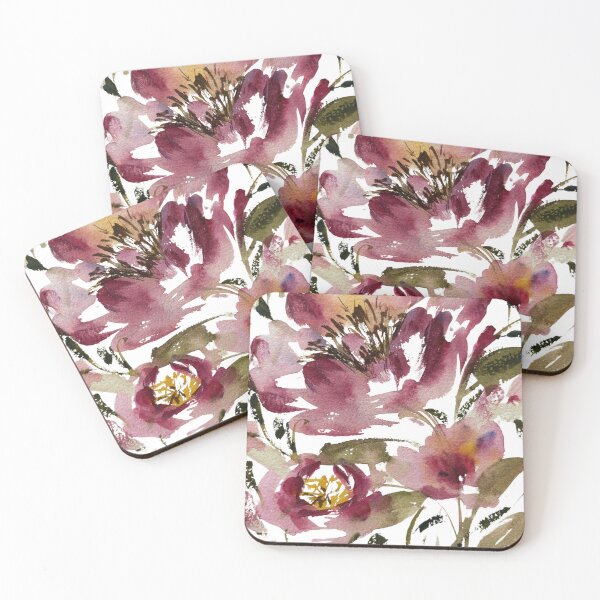 Item preview, burgundy loose florals designed and sold by ttmc.