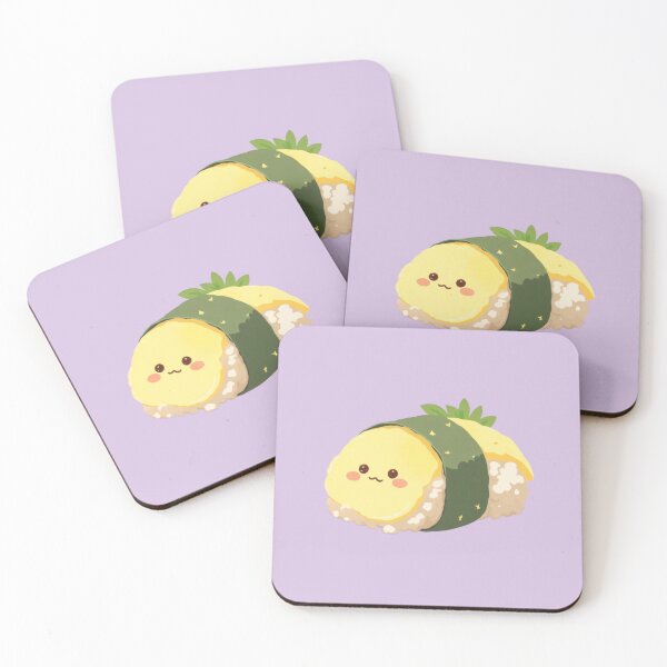 Item preview, Kawaii Tamagoyaki Blushy Egg Sushi Smile designed and sold by MadeByHaresShop.
