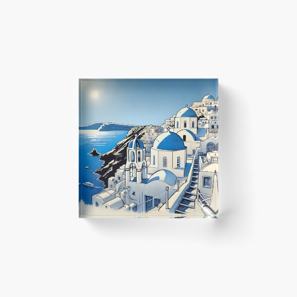Item preview, A Blue Santorini is a Dream Come True designed and sold by unrealartwork.