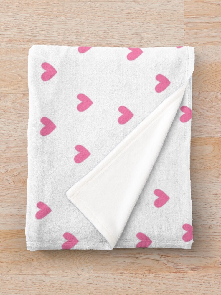 Thumbnail 3 of 6, Throw Blanket, Mini Pink Heart designed and sold by touchofbasic.