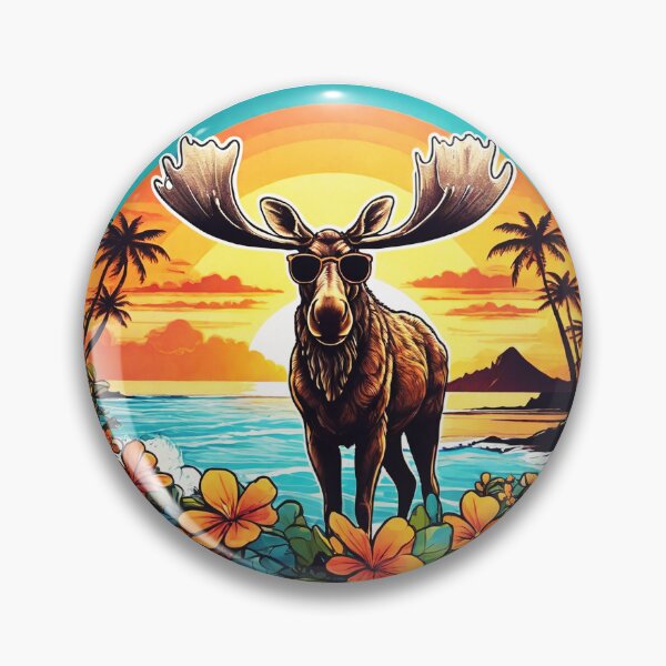 Item preview, Beach Bum Elk with Sunglasses at Sunset in Hawaii designed and sold by NautiChic.