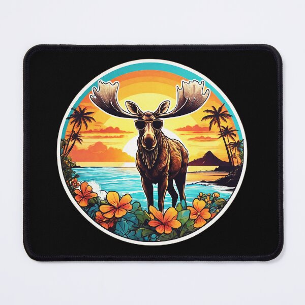 Item preview, Beach Bum Elk with Sunglasses at Sunset in Hawaii designed and sold by NautiChic.