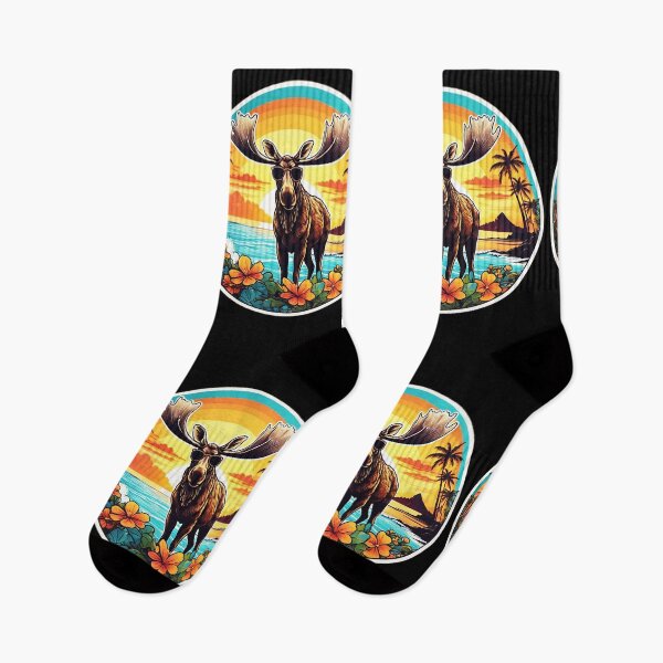 Item preview, Beach Bum Elk with Sunglasses at Sunset in Hawaii designed and sold by NautiChic.